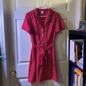 A new day polka dot red tie dress